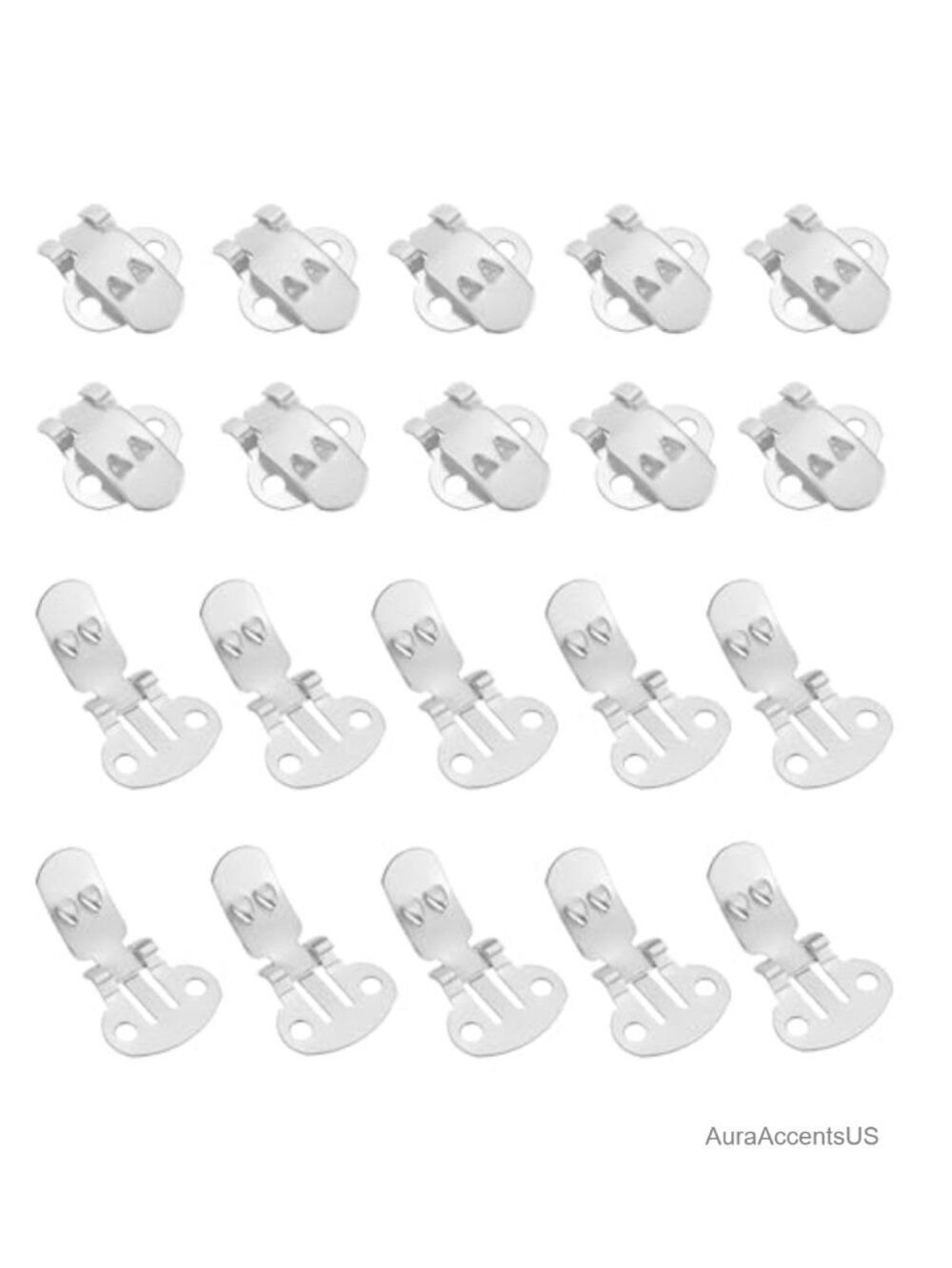 Set of 20 Blank Metal Shoe Clips Carbon Steel for Dress Shoes Craft DIY
